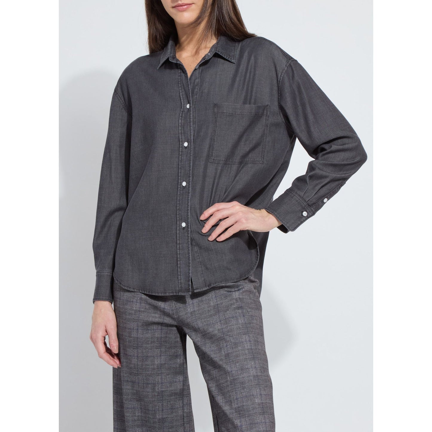 Grey Chambray Button Down