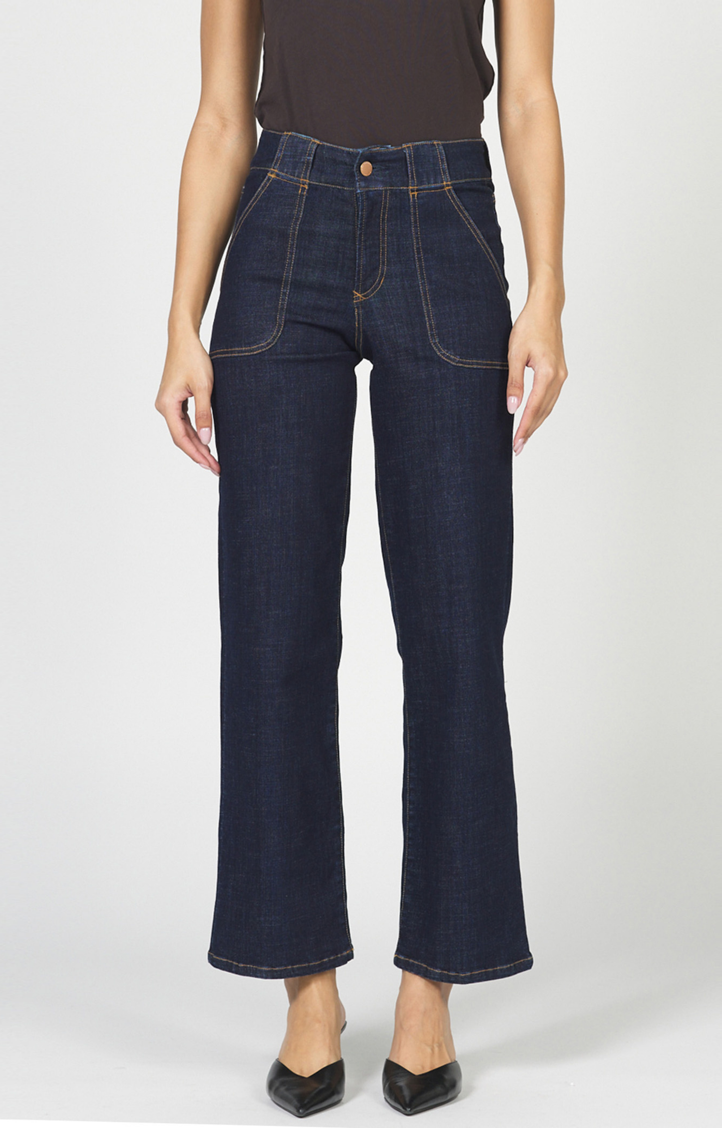 Holly Dark Wash Seam Pocket Jeans
