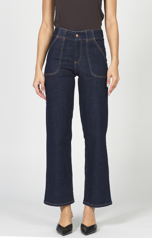 Holly Dark Wash Seam Pocket Jeans