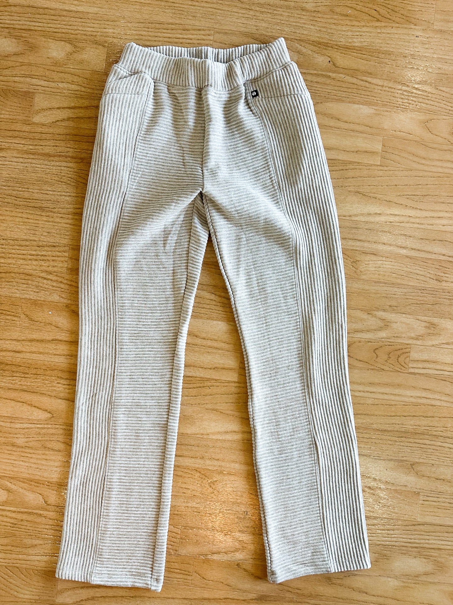 Oatmeal Stripe Wide Leg Sweatpant