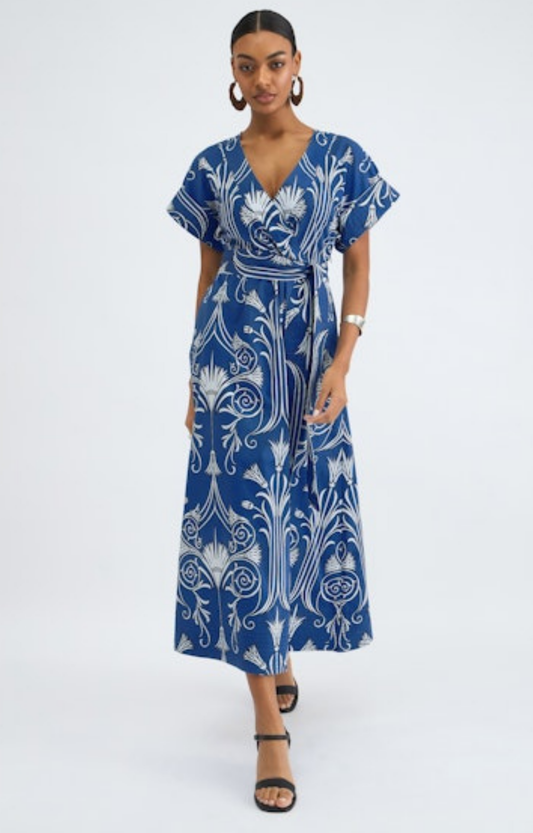 Iron Veil Blue Midi Dress