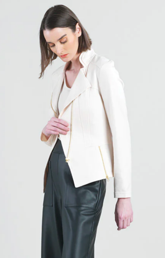 Ivory Liquid Leather Jacket