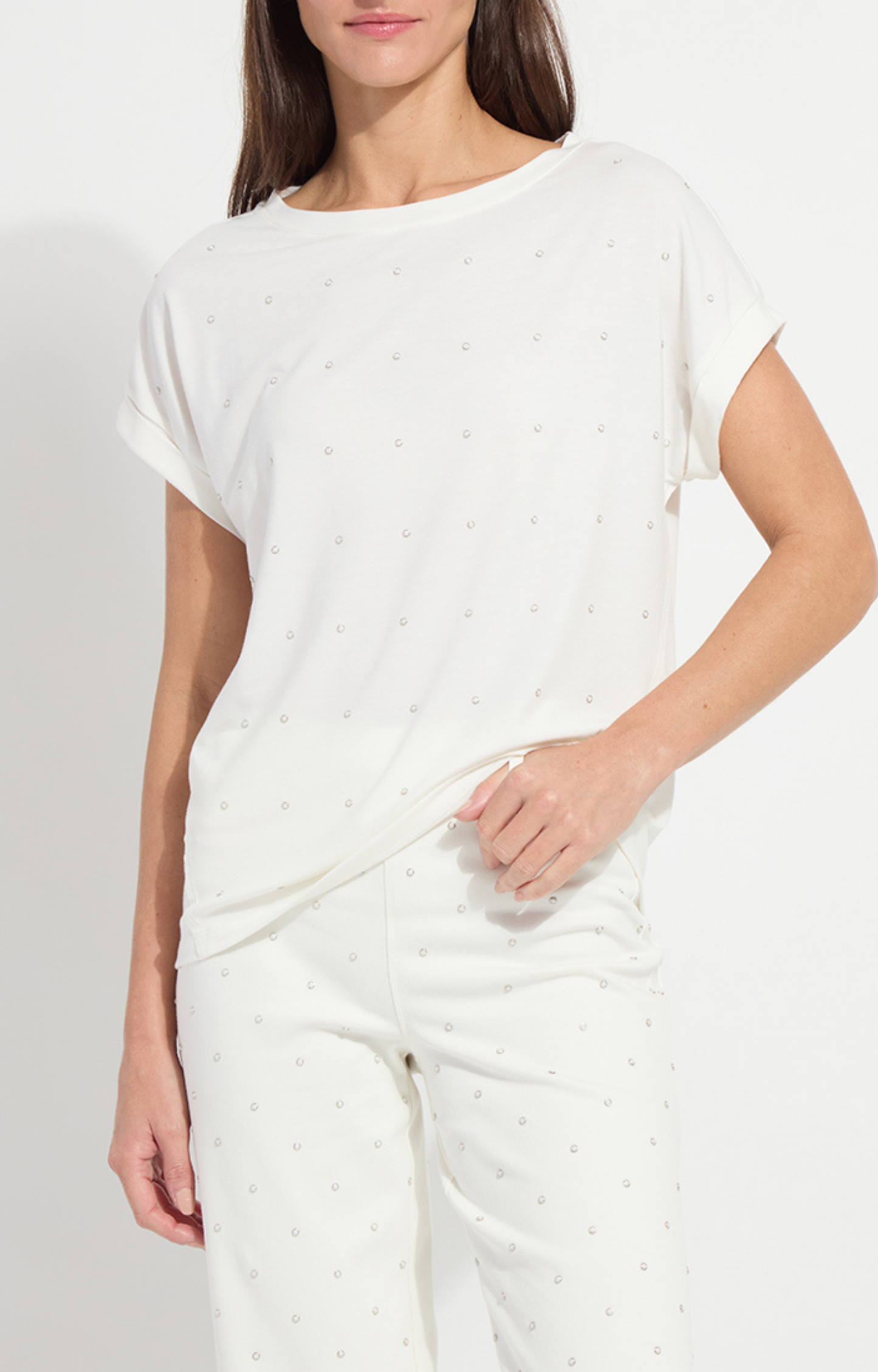 Ivory Pearl Embellished T-Shirt