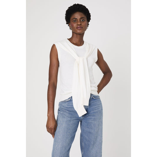 Ivory Shoulder Drape Knit Top