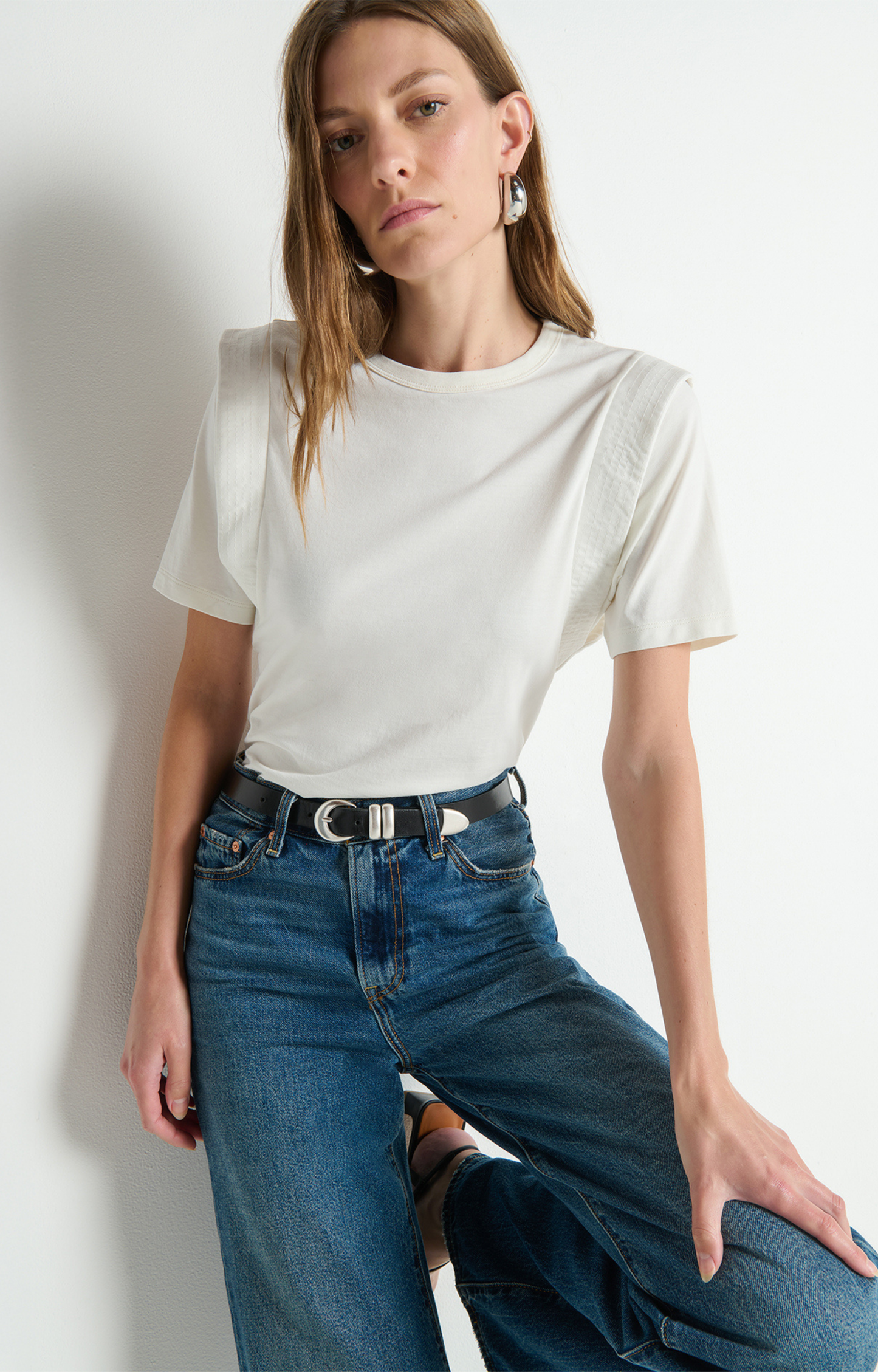 Ivory Sleeve Inset T-Shirt