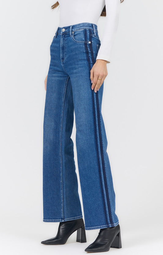 Margot Striped Straight Jeans