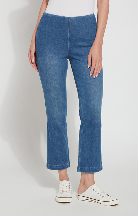 Medium Wash Cropped Bootcut Jeans