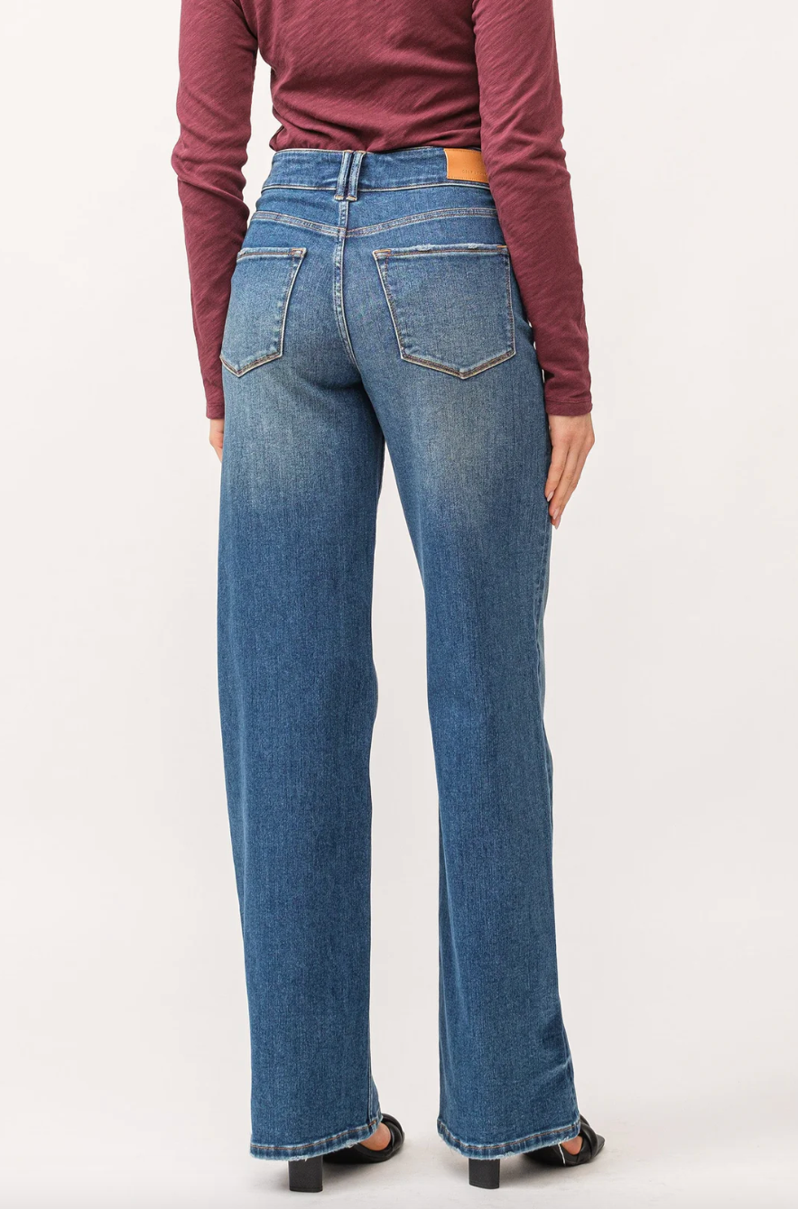 Medium Wash High Rise Straight Jeans