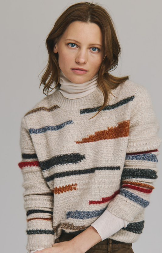 Multicolor Strike Cashmere/Silk Sweater