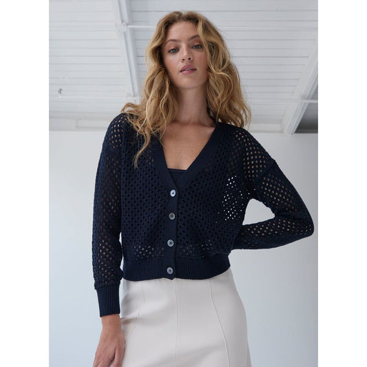 Navy Mesh Cardigan