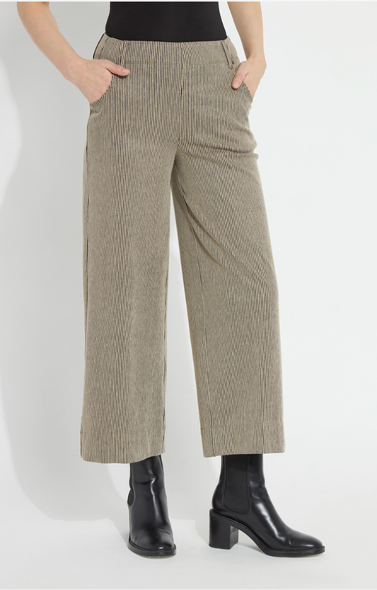Olive Sheen Stripe Pants