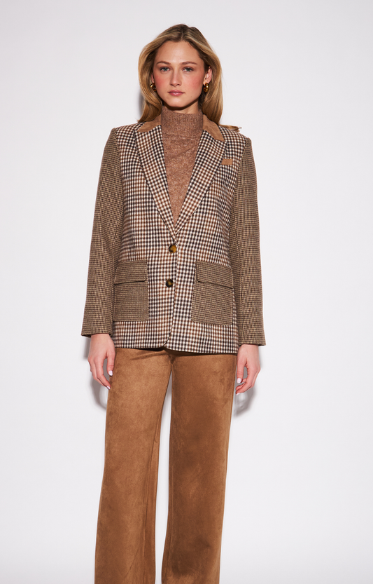 Plaid Patchwork Blazer