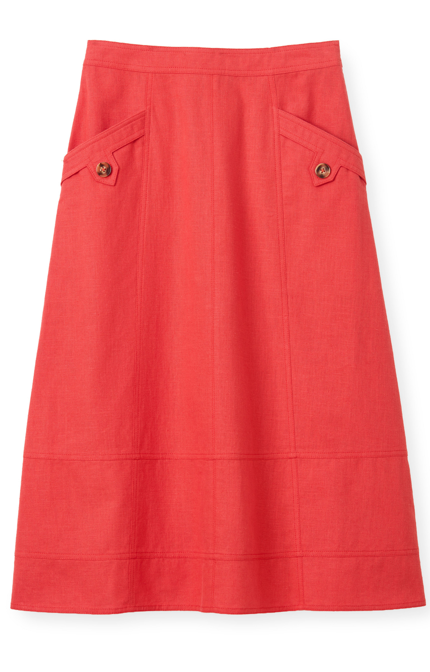 Poppy Button Midi Skirt