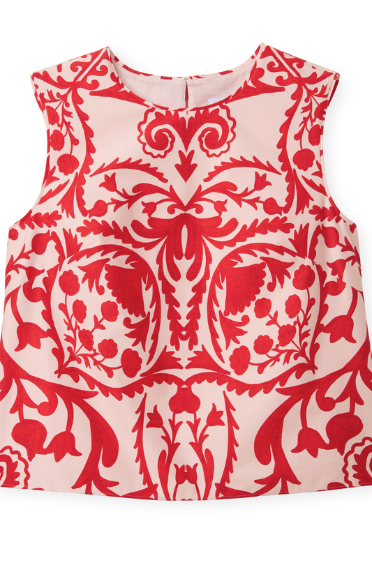 Poppy/Blush Sleeveless Shell Top