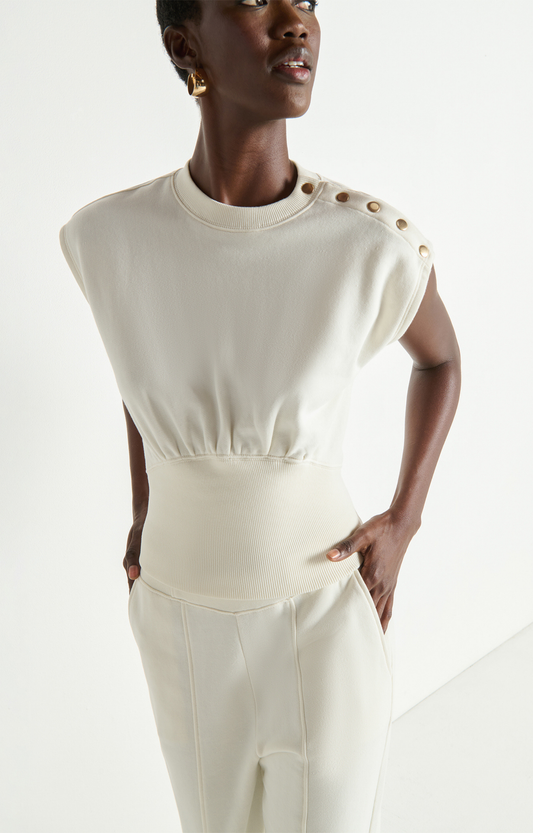 Porcelain Gold Button Top