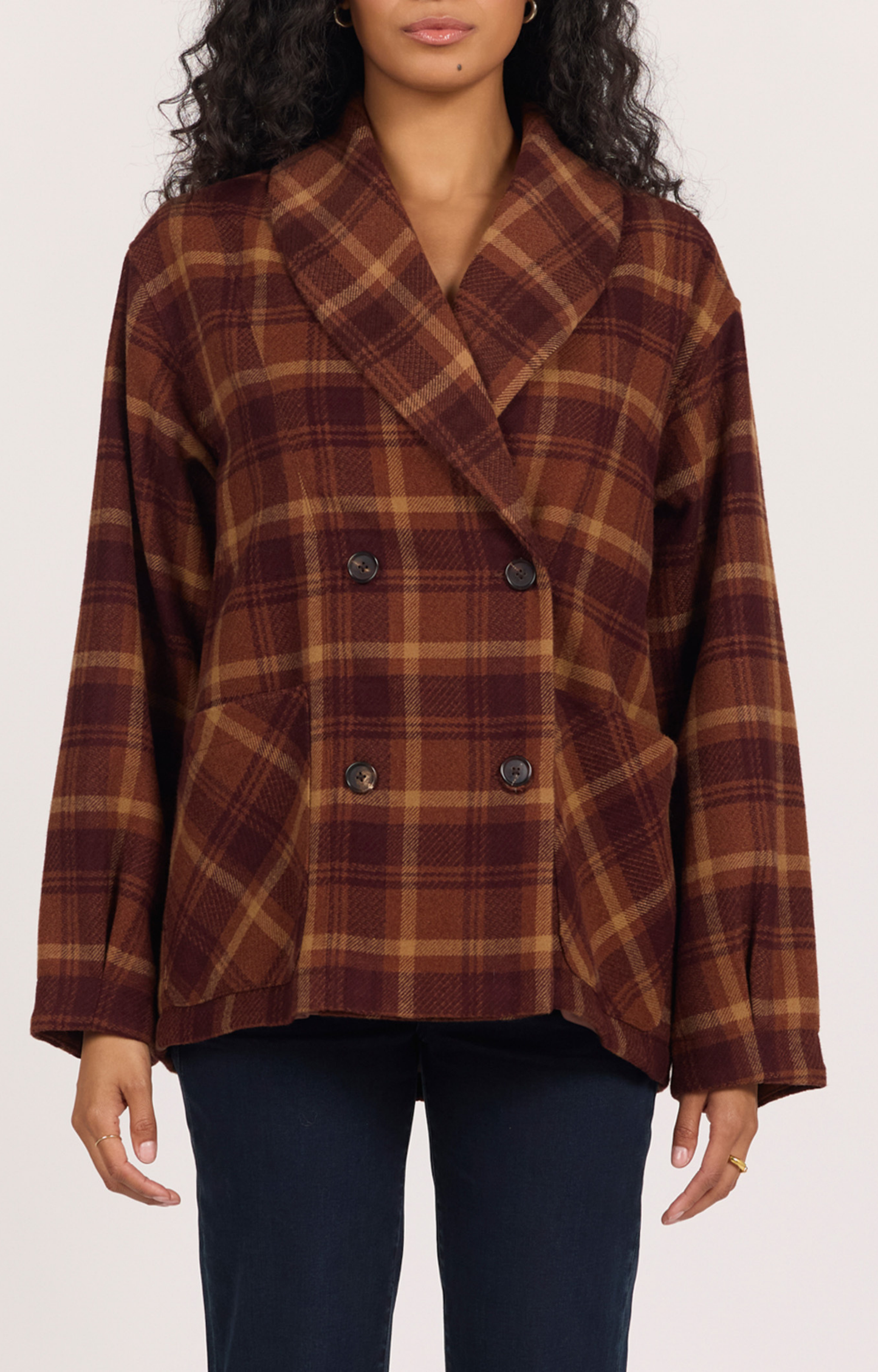 Rust/Wine Plaid Blazer