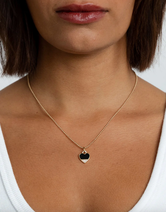 Scarlett Black/Gold Heart Necklace