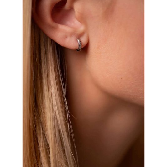 Aura Silver Baby Hoops