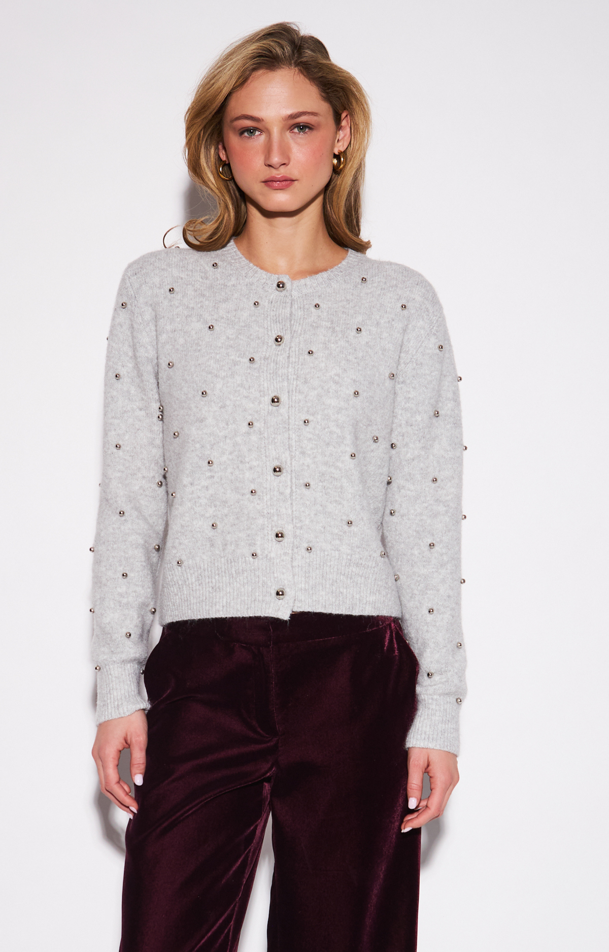 Silver Beaded Cardigan