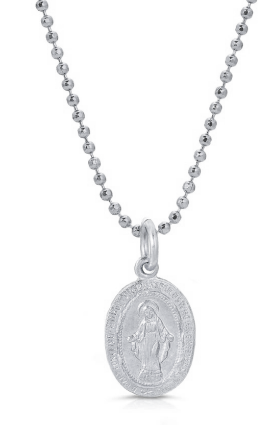 Silver Miraculous Medal Necklace