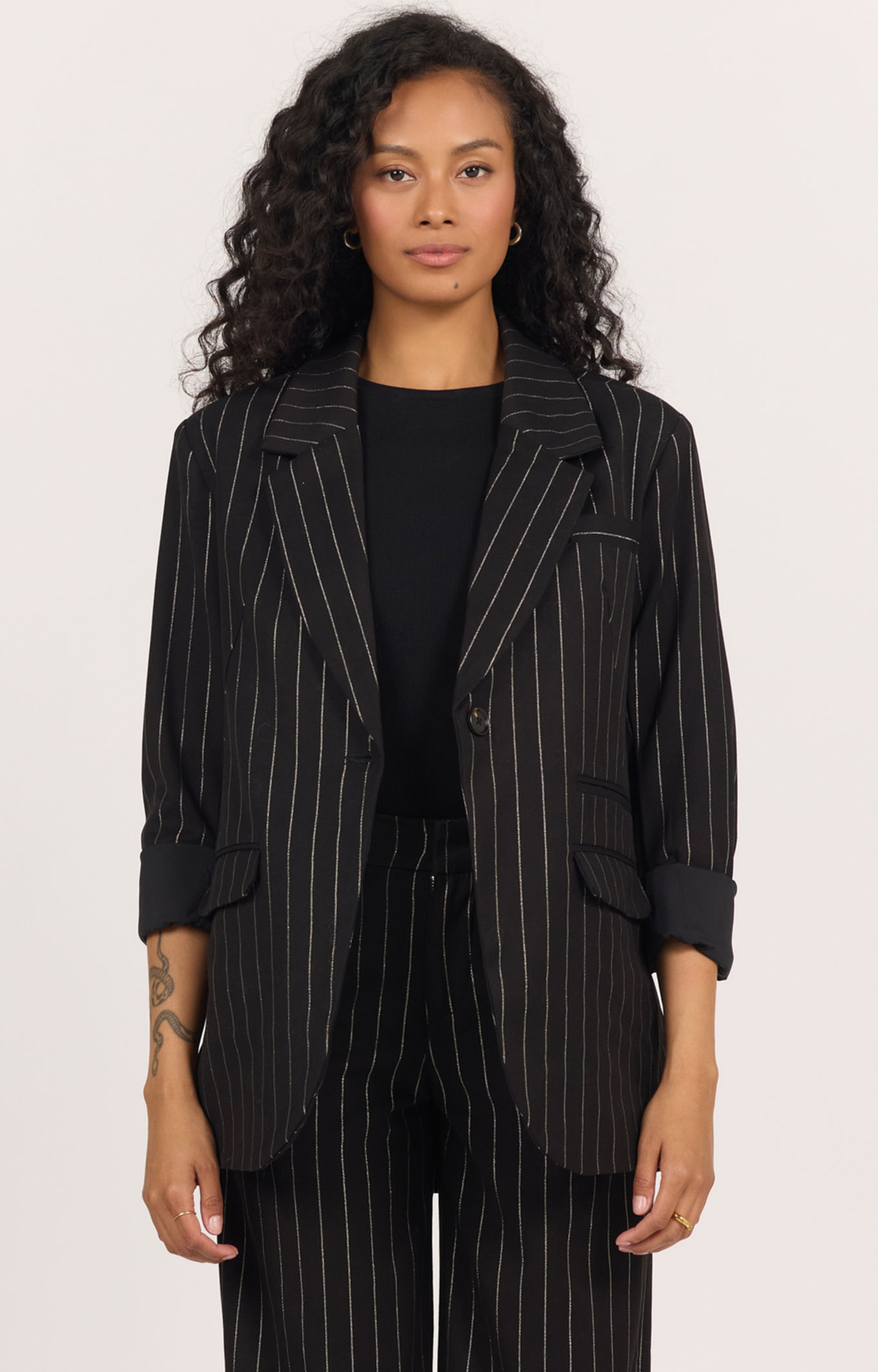 Silver Pinstripe Blazer