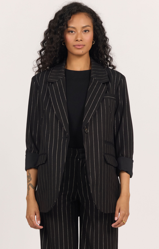 Silver Pinstripe Blazer