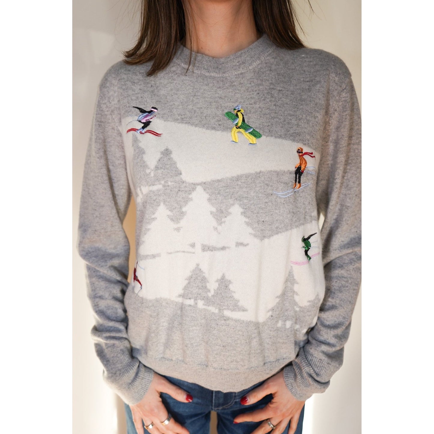 Ski Slope Gray Cashmere Sweater