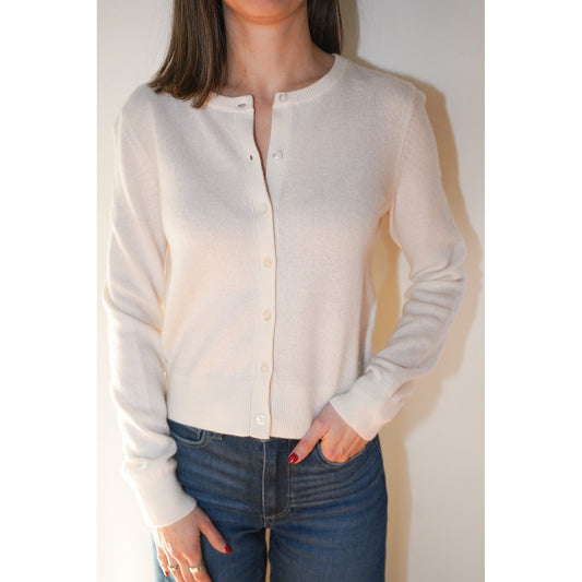 Soft White Cashmere Cardigan