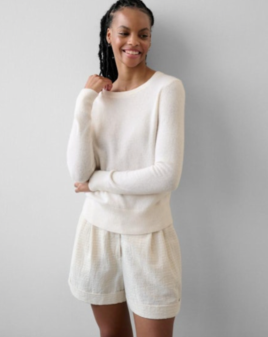 Soft White Cashmere Sweater