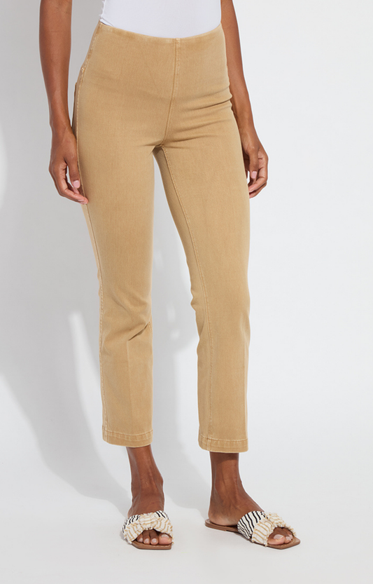 Tan Cropped Bootcut Pants