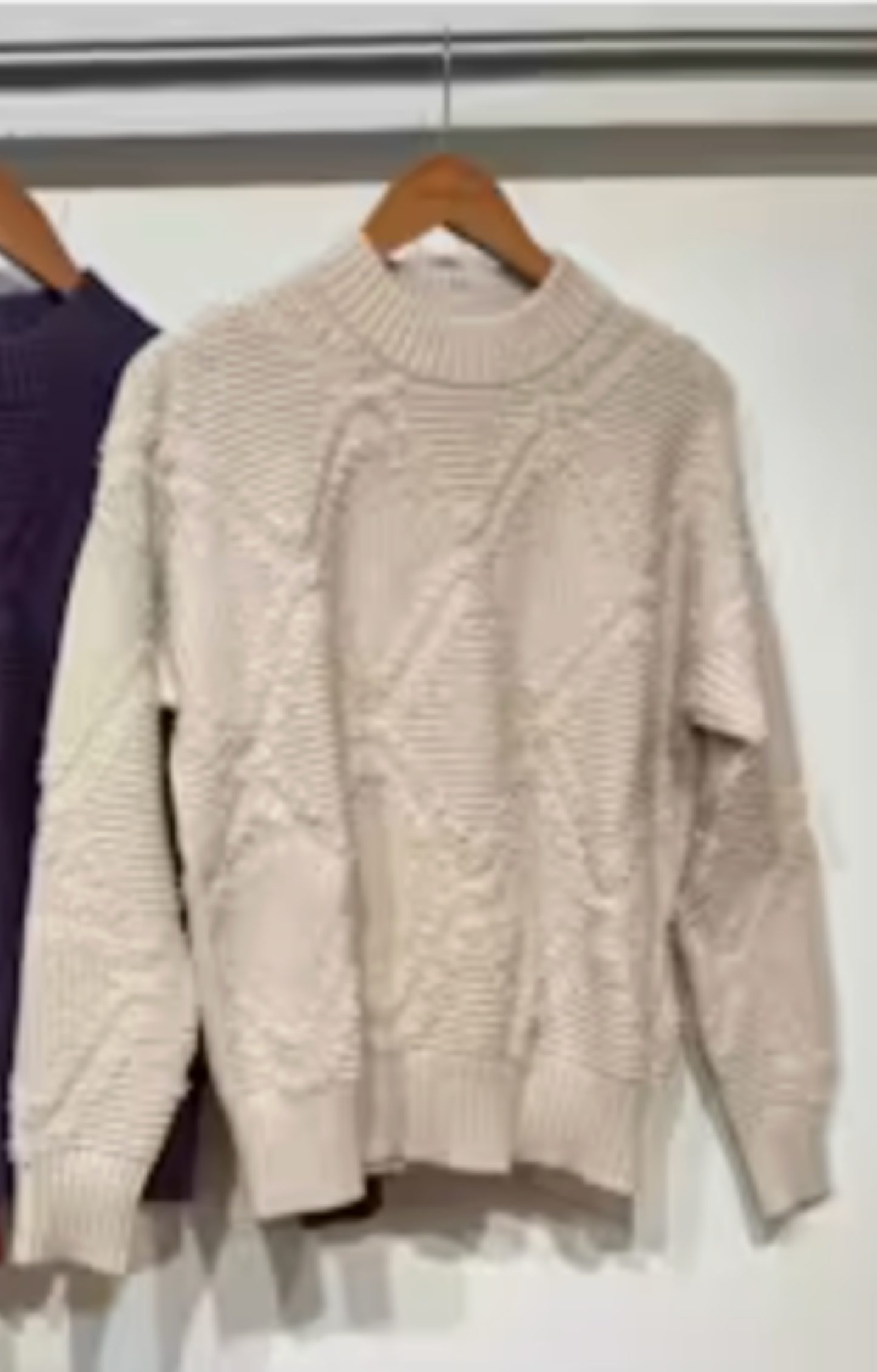 Tan Diamond Fringe Sweater