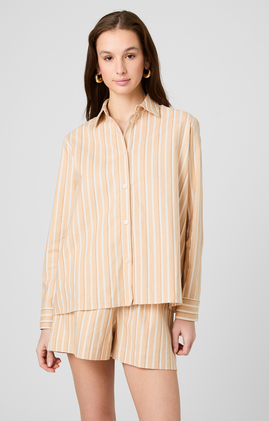 Tan Striped Button Down
