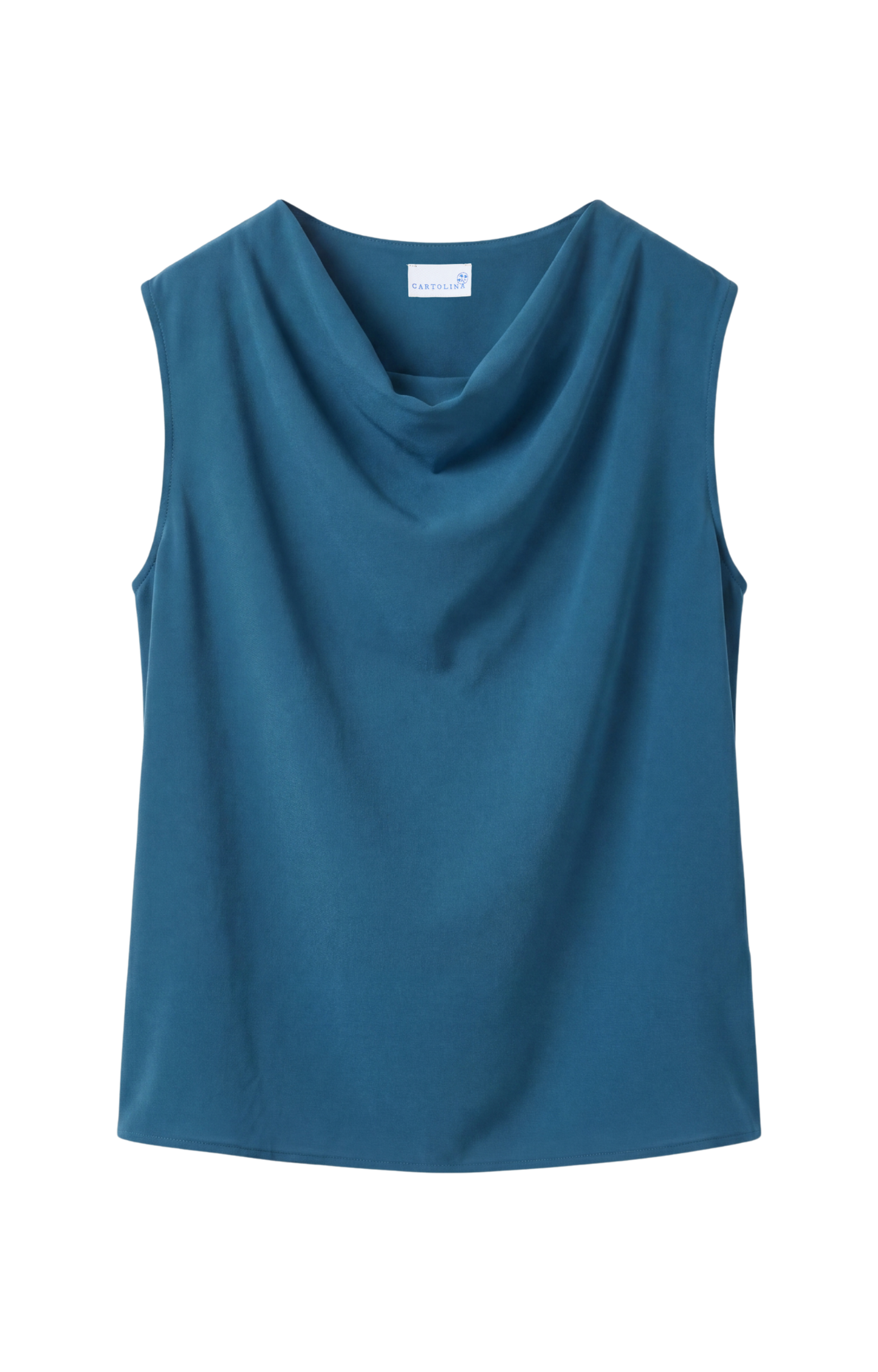 Teal Cowl Neck Blouse
