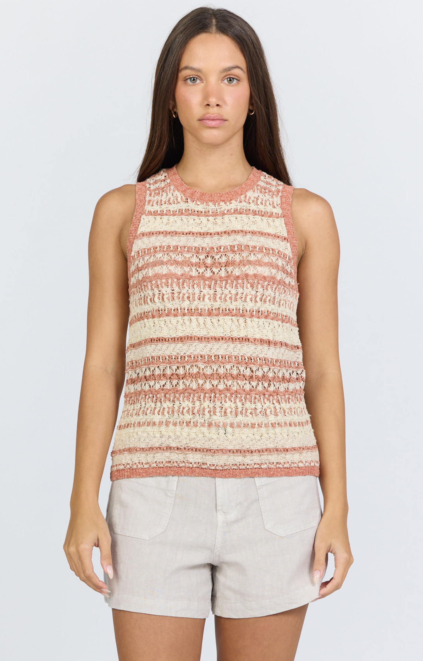 Terracotta Crochet Knit Tank