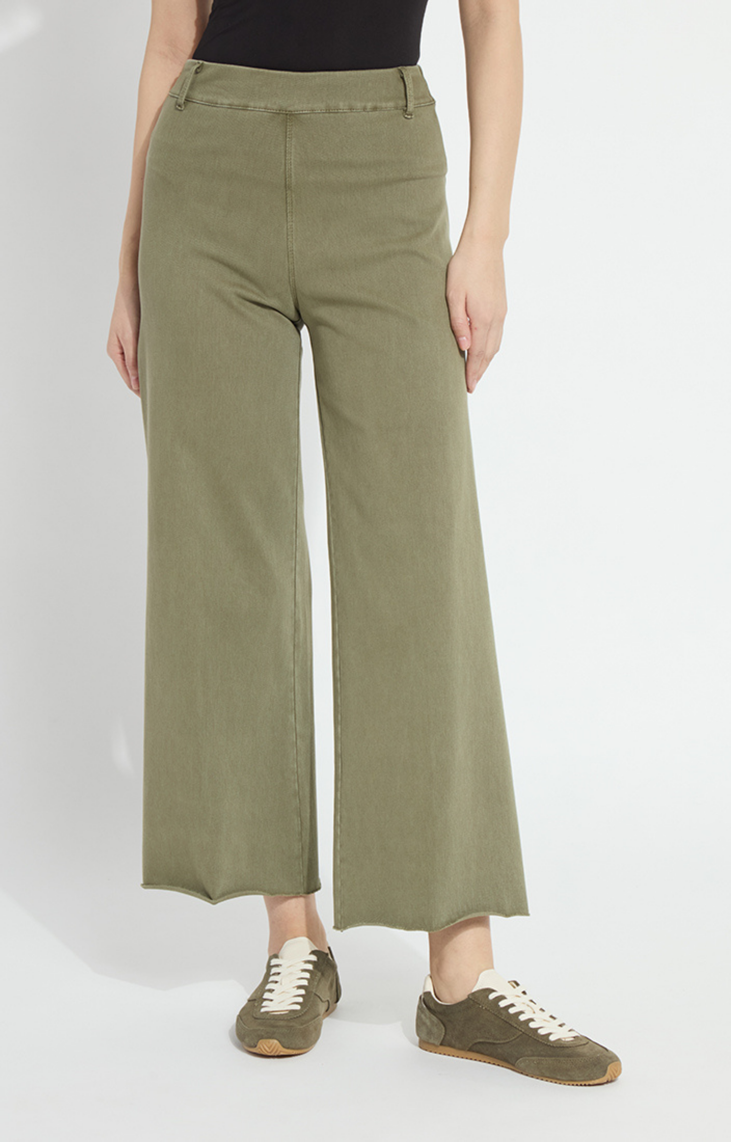 Washed Green Wide Leg Jeans