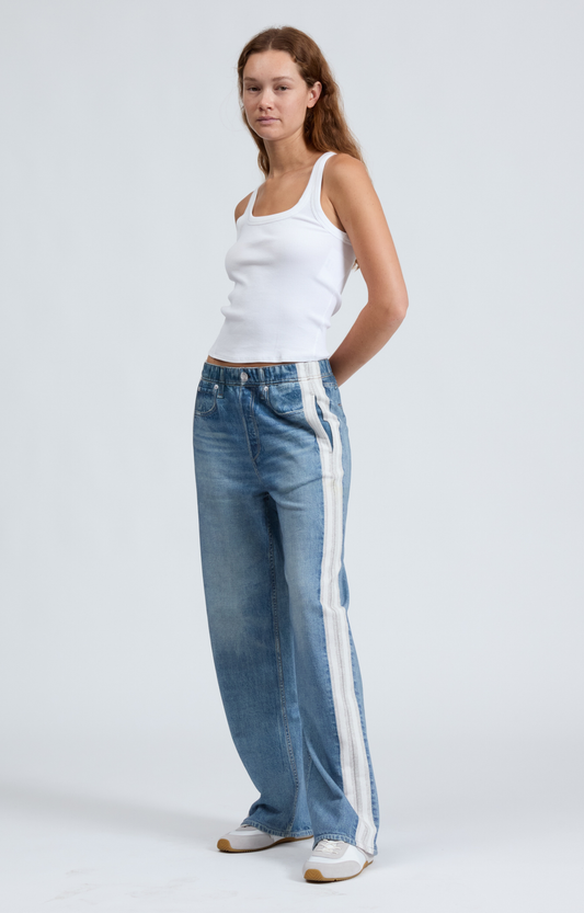 Miramar Terry Grey/White Striped Pant