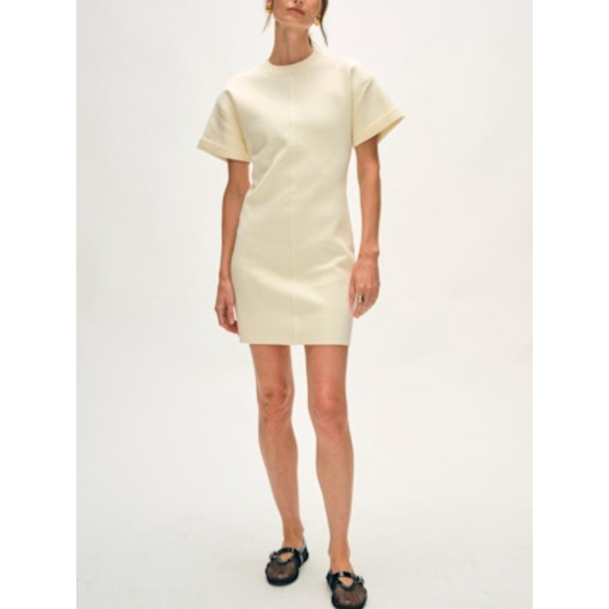 White Cotton Waisted T-Shirt Dress S