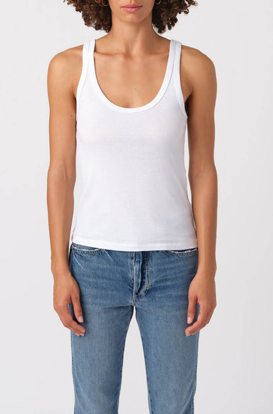 White Scoop Neck Tank