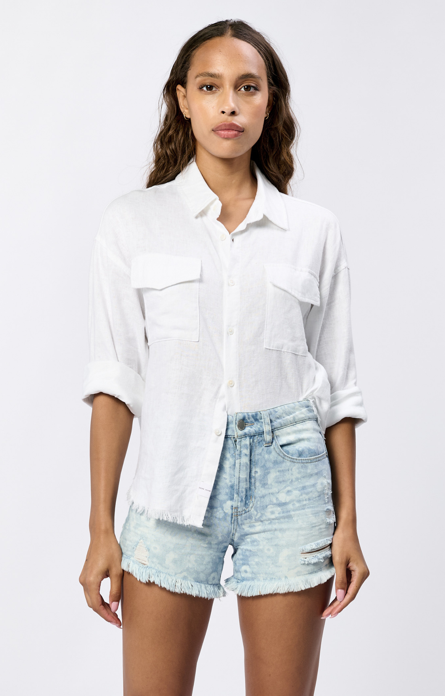White Linen Button Down Shirt