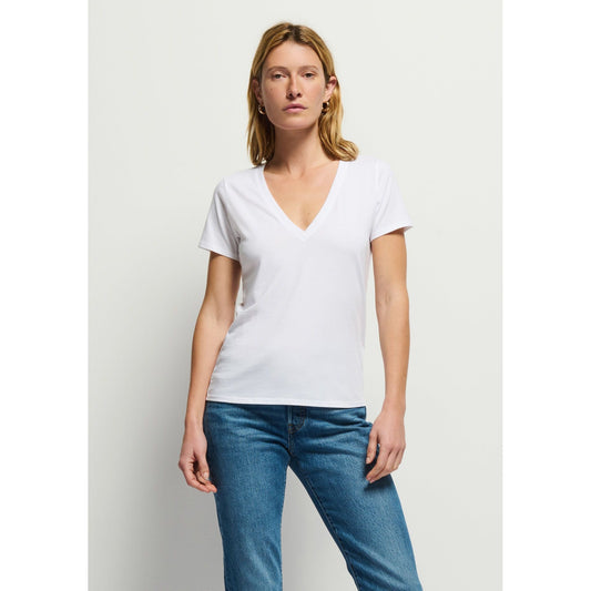 White Organic Cotton V-Neck T-Shirt