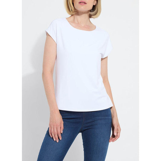 White Scoop Neck Stretchy T-Shirt