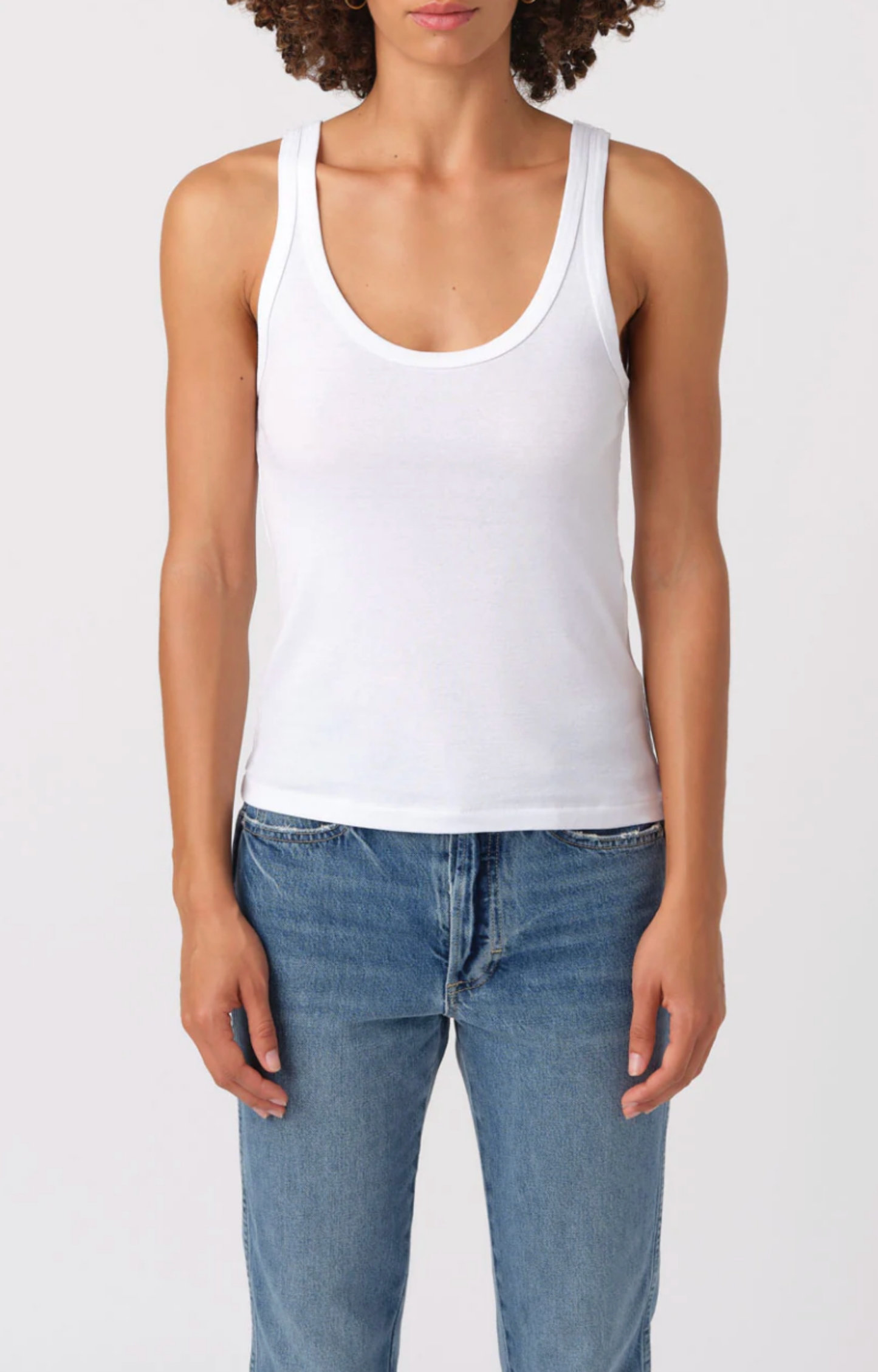 White Scoop Neck Tank