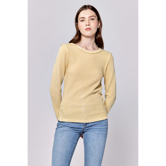 Yellow Waffle Long Sleeve Shirt